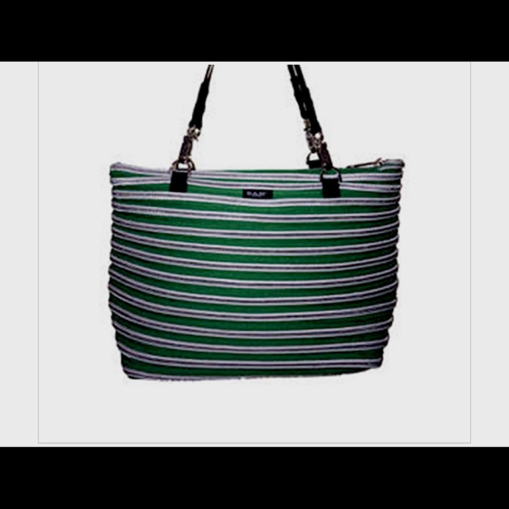 BAM green zipper handbag